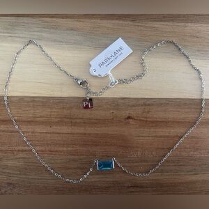 Park Lane Blue Bar Necklace Silver Adjustable NWT